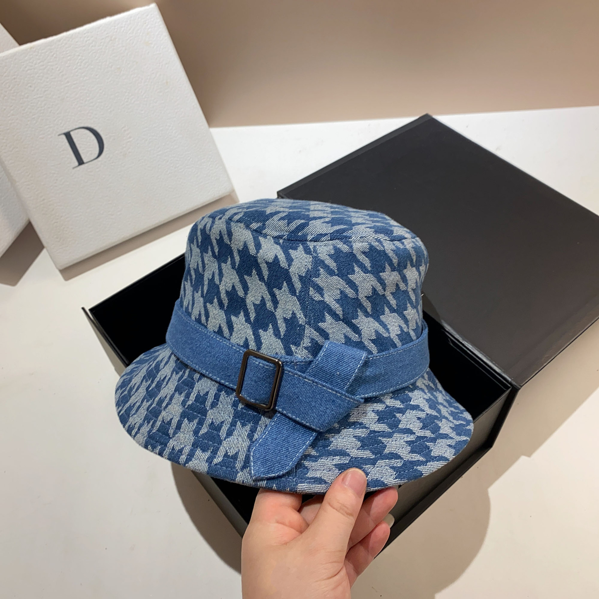 Cappello da pescatore retrò con griglia a forma di mille uccelli, da donna, per primavera e autunno, alla moda, casual, da esterno, di medie dimensioni e spesso_voghion.com