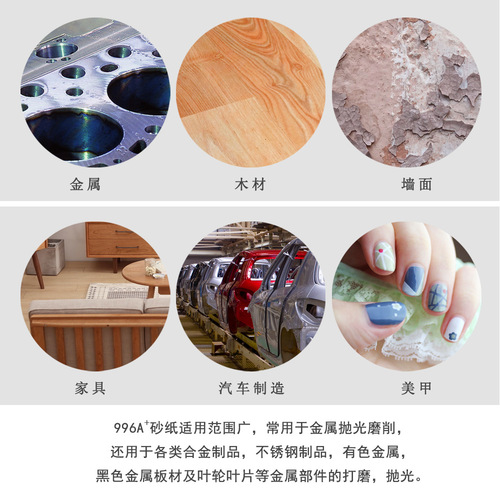 Emery paper 996A + 5-inch 8-hole grinding sandpaper, velvet sandpaper, paint surface sandpaper, metal handicraft polishing sandpaper