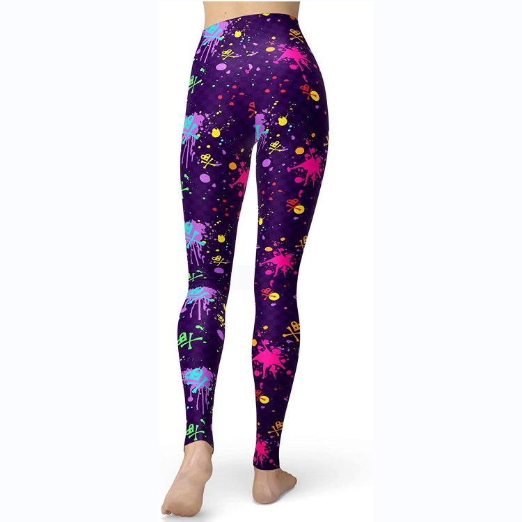 Abbigliamento da donna multicolore stampato slim fit fianchi sollevamento snellente grandi dimensioni corsa yoga fitness leggings_voghion.com
