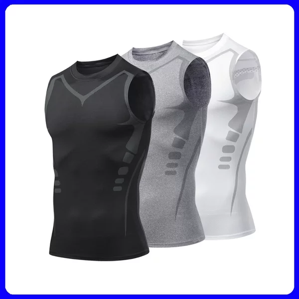 Men's Tight Elastic Solid Color Sports Fitness Training Basketball Fitness Running Amazon Quick-Drying Vest Clothes