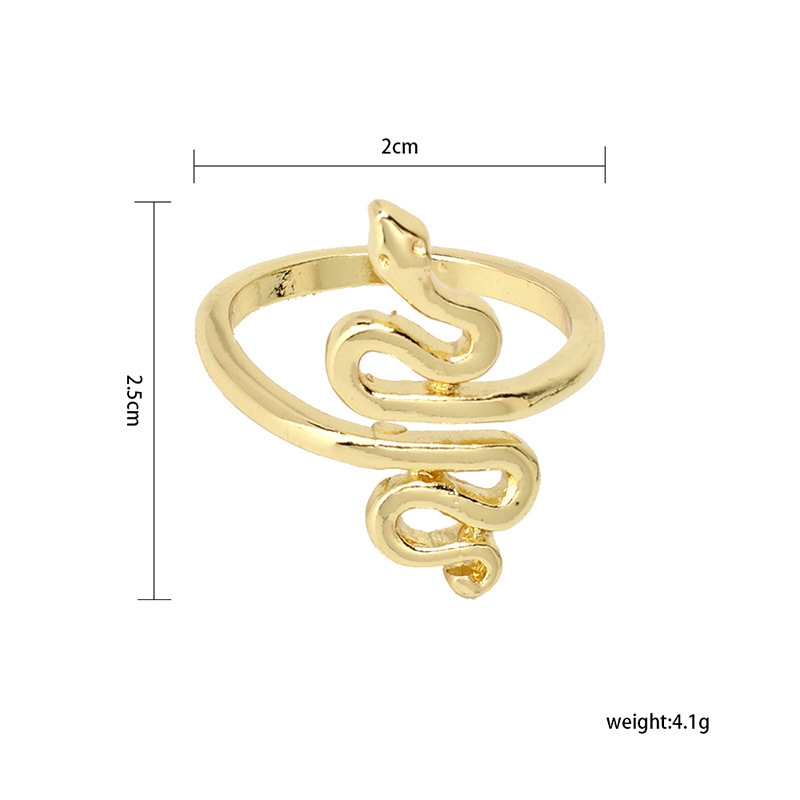 Retro Fashion Solid Color Winding Snake-shaped Ring Wholesale Nihaojewelry display picture 1
