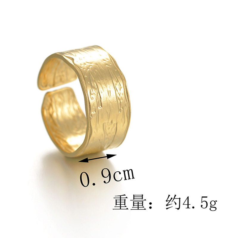 Fashion Irregular Wide-brimmed Ring Simple Opening Titanium Steel Ring display picture 1