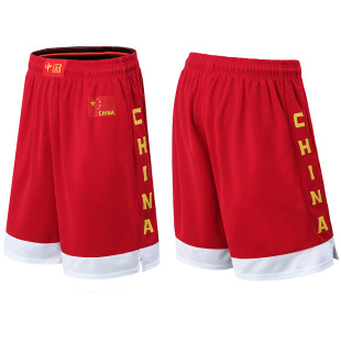 Chinese national team basketball shorts quick-drying loose board breathable sports casual running men's pants middle pants birth year