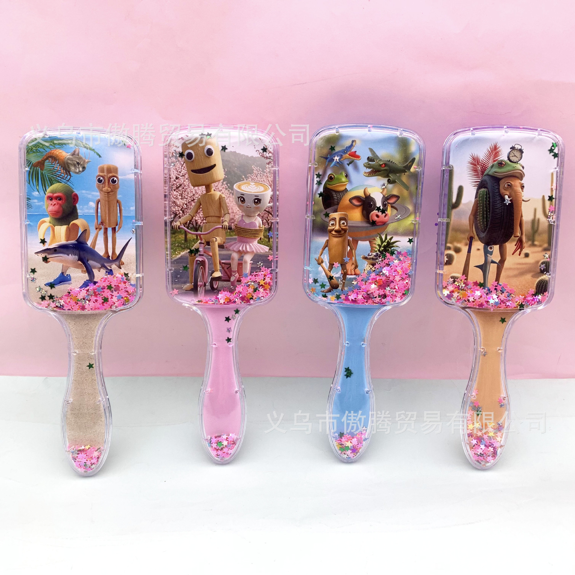 Transfronterizos Labubu Airbag Pein de dibujos animados de alto valor facial Labubu Sand Moving Sequin Pein de pelo Pein de masaje Airbag Pein Comercio Exterior