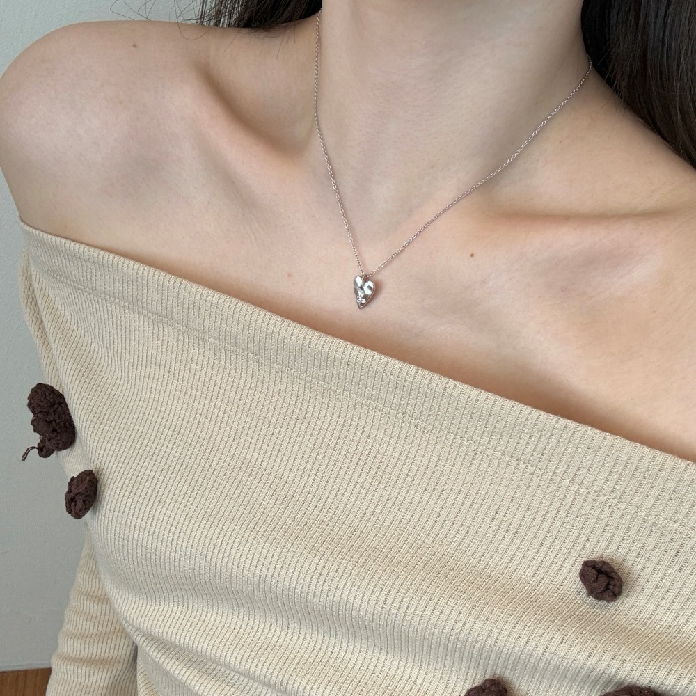 925 Sterling Silver Pendant Material 925 Sterling Silver Cable Chain Plating Heart Shape Pendant Necklace
