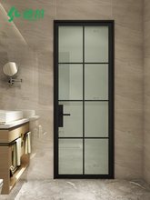 卫生间门铝镁合金家用浴室门窄边丰字格子简约钢化玻璃厕所门