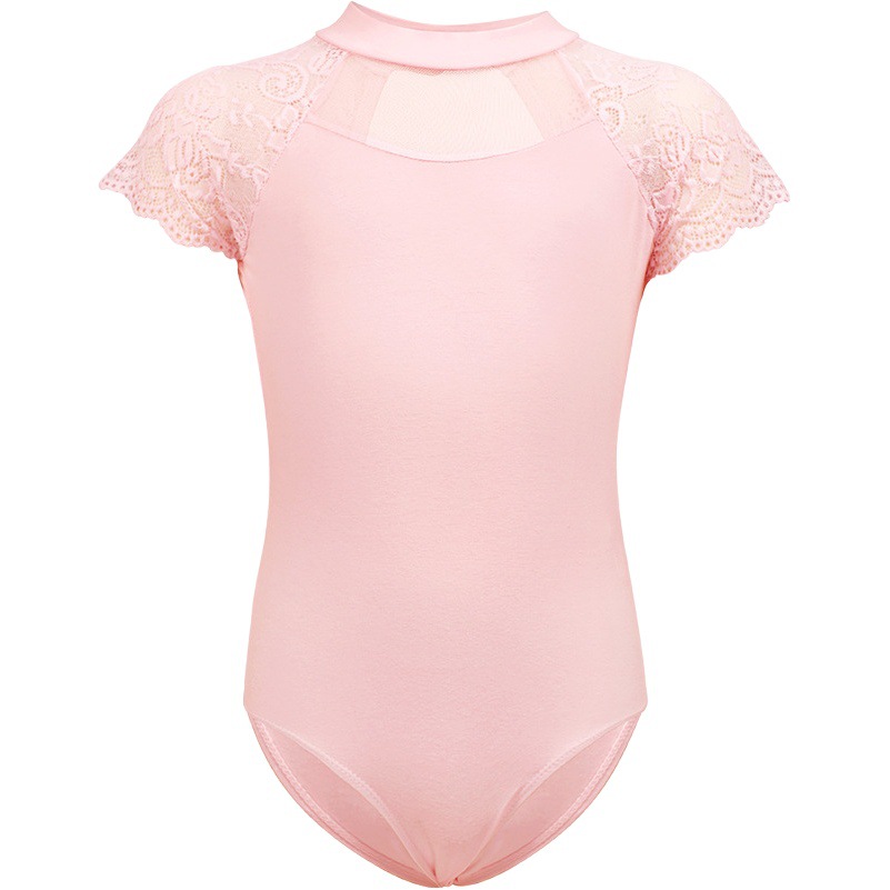 Ropa de baile para niños verano encaje costura suave malla mono bailando Ropa de baile Niñas Ropa de práctica de ballet