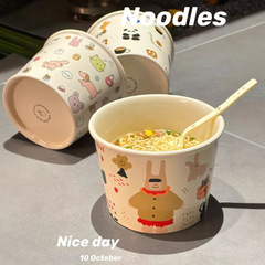 新しいinsかわいいアニメの泡の碗の陶磁器の碗の家庭用のスープの碗の寮は学生の泡の碗を使います。