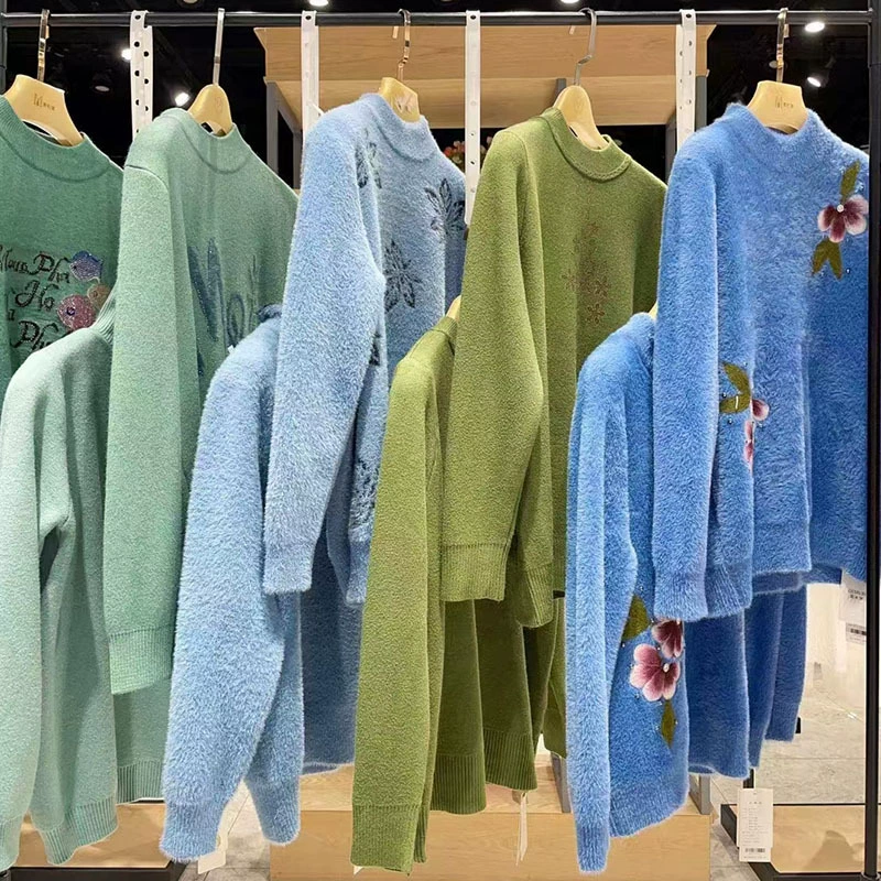 Баттерфляй в одном бархатном свитере 2022 зимняя одежда плюс бархат с длинными рукавами