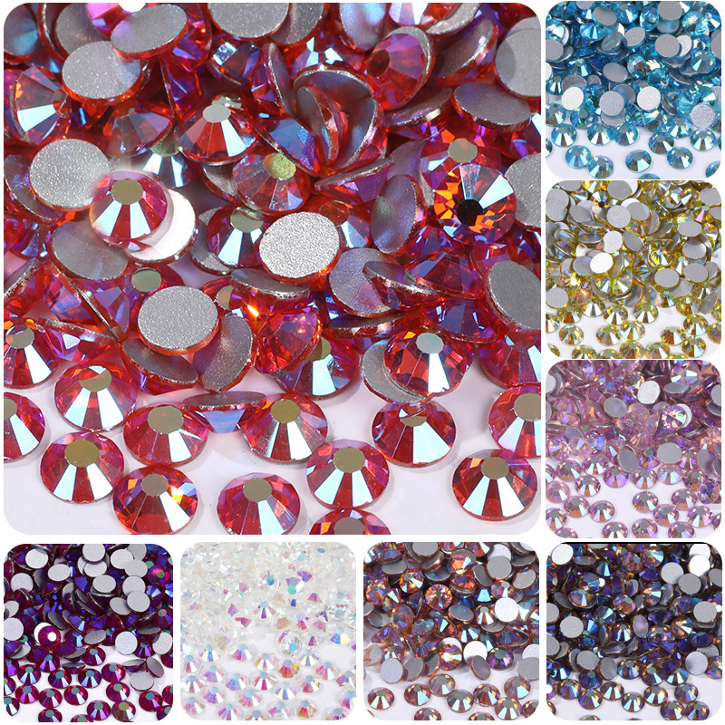 Glass Crystal Flats Bottom Diamond Nail Art Mobile Phone Case DIY Jewelry Accessories Colorful Ab Electroplating Diamond Doll Decoration Glass Crystal Flats Bottom Diamond Nail Art Mobile Phone Case DIY Jewelry Accessories Colorful Ab Electroplating Diamond Doll Decoration