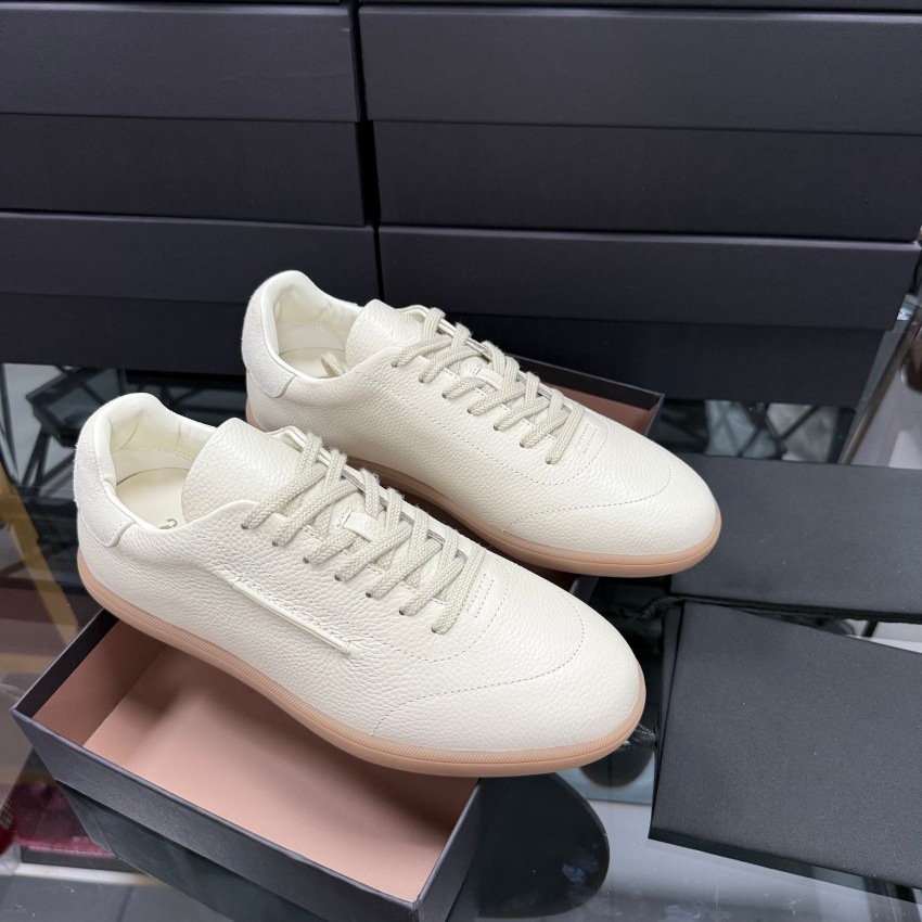 In-stock delivery of popular high-end old money style genuine leather men's low-top casual minimalist German training shoes