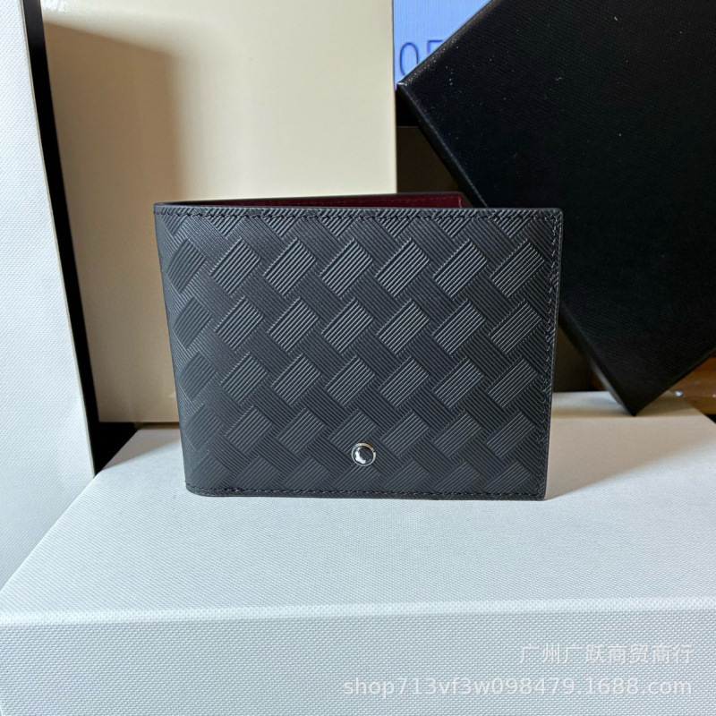 W Baolong Fashion 3.0 Men's Leather Card Holder Wallet 199367 Black and Red High Quality for Cross-Border Supply