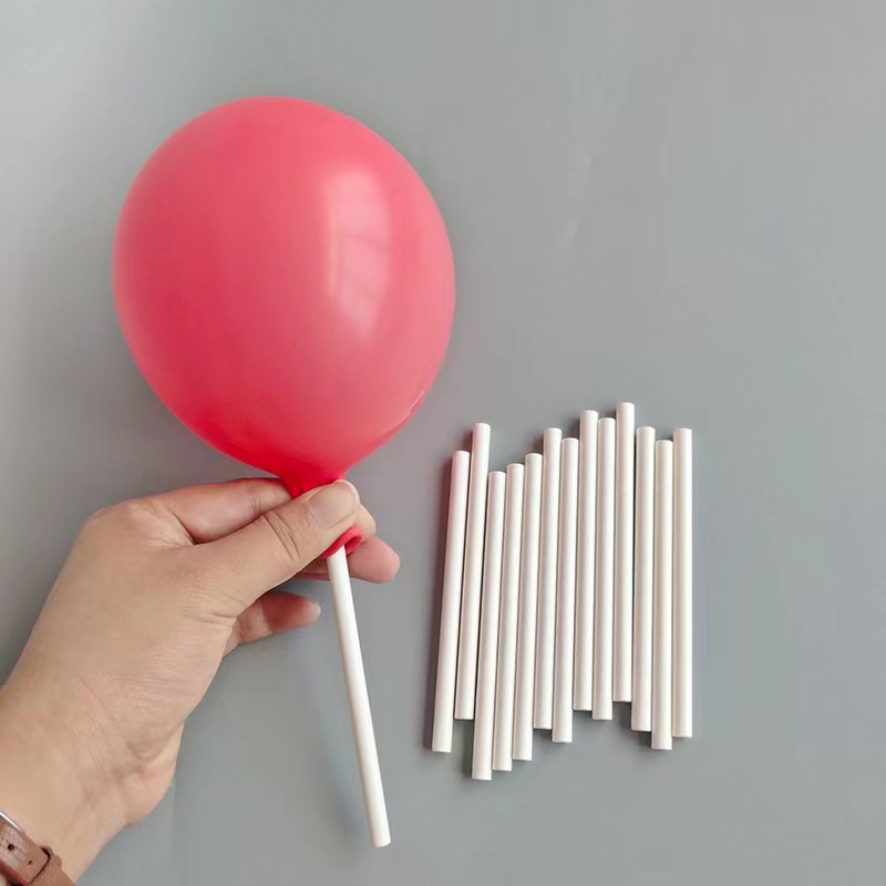 Tubo de globo de soplado de 10cm Tubo de papel desechable Tubo de plástico transparente blanco Carcasa de paja