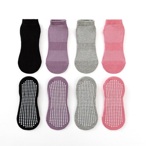 Yoga socks, adult socks, breathable non-slip floor socks, combed cotton point glue, men's and women's mid-calf socks, sports trampoline socks