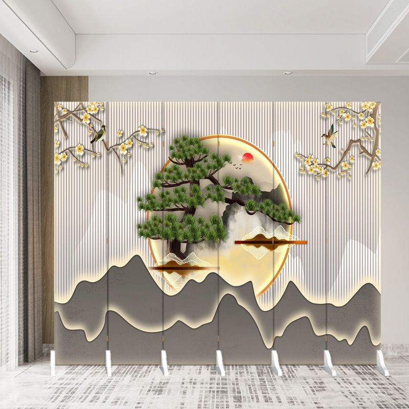 Nueva pantalla de estilo chino partición sala de estar cubierta sala de té decoración simple plegable móvil bambú doble cara pantalla plegable
