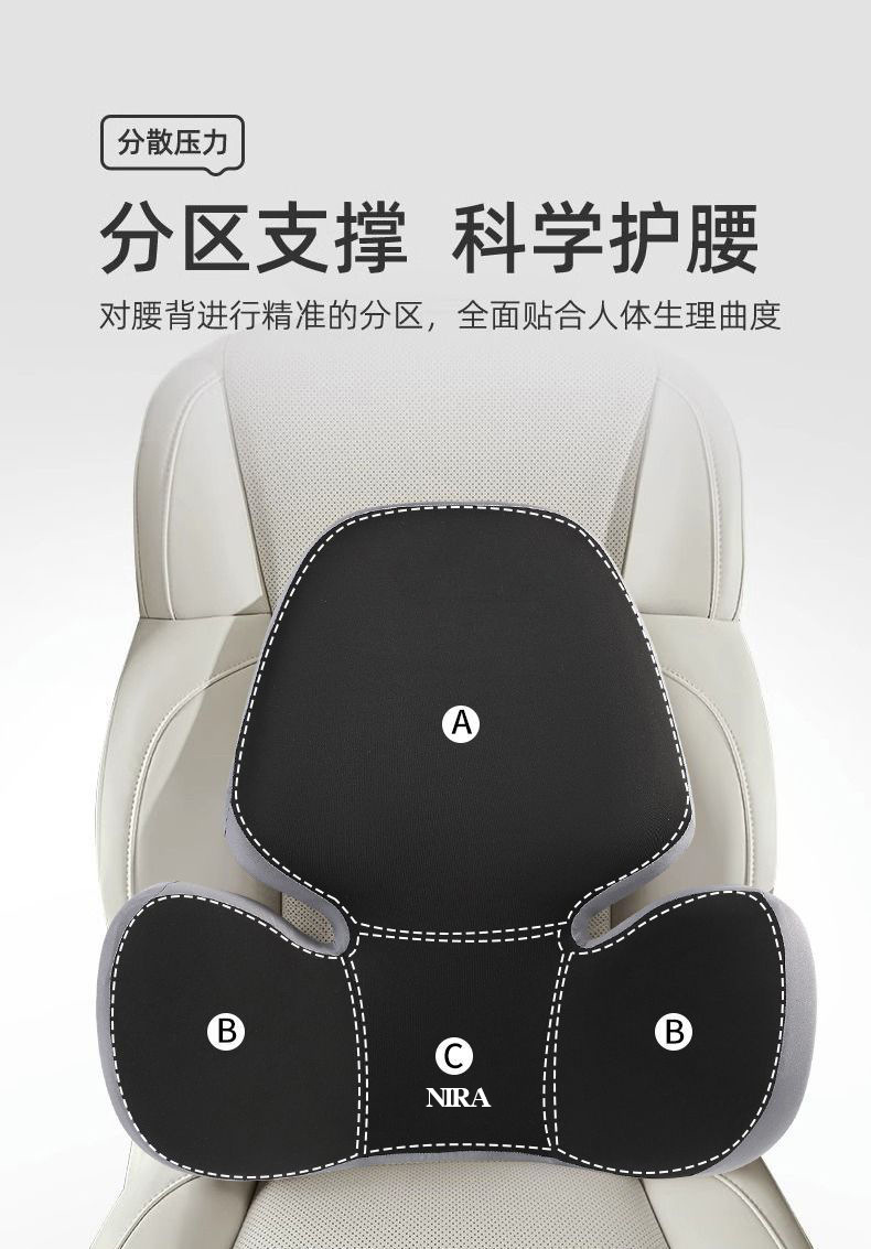 New Car Headrest, Waist Support, Backrest Cushion, Seat Lumbar Support, Neck Support, Waist Support, Memory Foam, Universal Headrest and Waist Support for All Seasons