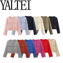 YALTEI春季新款 女装 欧美风法式时尚设计百搭翻盖饰短外套 30468