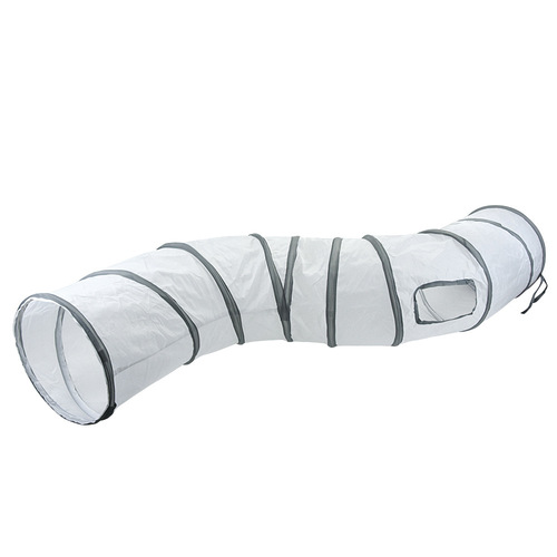 Cross-border new pet cat toy white S-shaped channel cat tunnel rolling dragon drill bucket foldable cat tunnel