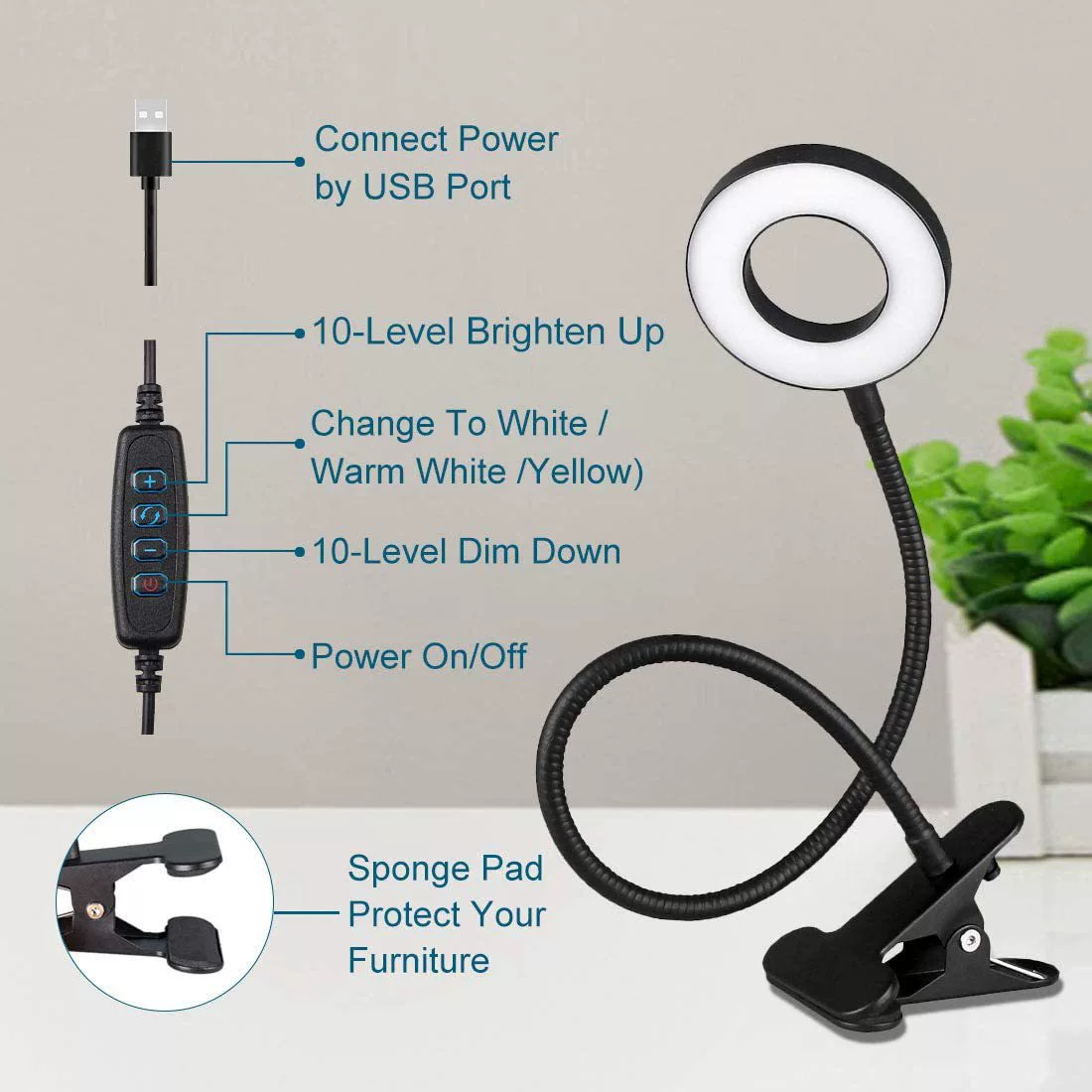Table LED reading, teaching table lamp, fill light, 5v