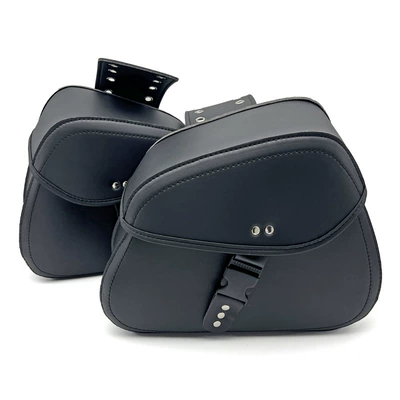 Motorcycle Electric Vehicle Spring Breeze Pannier Retro Leather Waterproof and Wear-Resistant Side Bag Saddle Bag Pannier Bag Tail Side Bag Riding (Motorcycle Safety Supplies) - black-for-more-information-see-size