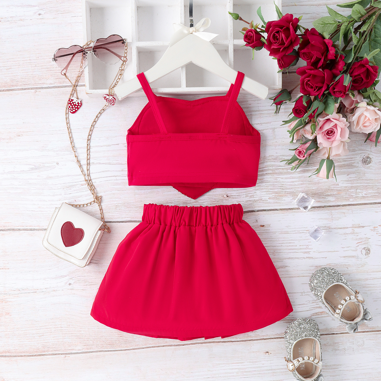 Simple Style Solid Color Cotton Girls Clothing Sets display picture 1