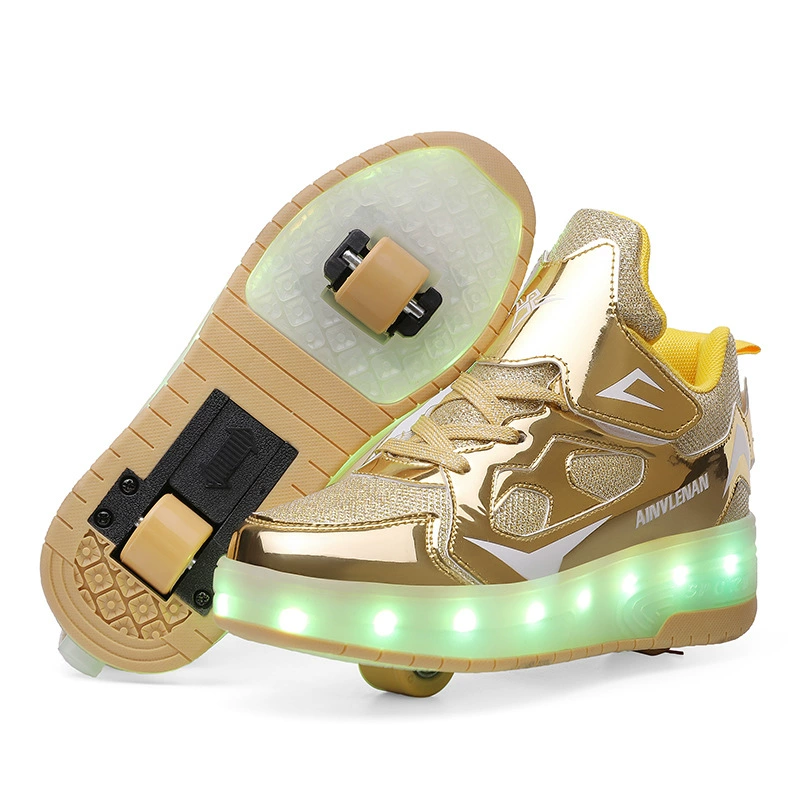 Flashing LED Roller Skates for Adults, Light-Up Two/ and Four-Wheel Models, Sizes EU 27–43
