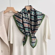 丝巾系脖小方巾2025新款高级感女春夏棉麻序列马气质百搭领巾围脖