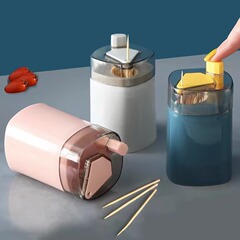 【プッシュ式つまようじ箱】北欧レストランティーテーブル用のクリエイティブな自動ポップアップ個別つまようじ箱、家庭用つまようじ箱