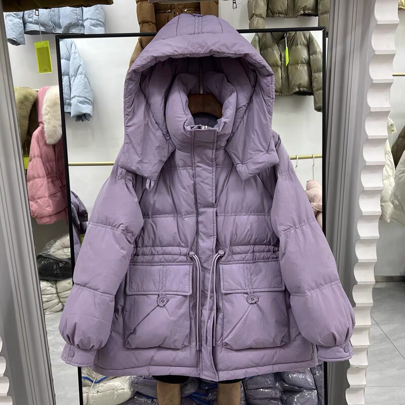 Down Jacket Small Winter Anti-season New Down Jacket Women's Short Hat Thickened Waist Warm Half Button Thickened Down Jacket Small Winter Anti-season New Down Jacket Women's Short Hat Thickened Waist Warm Half Button Thickened