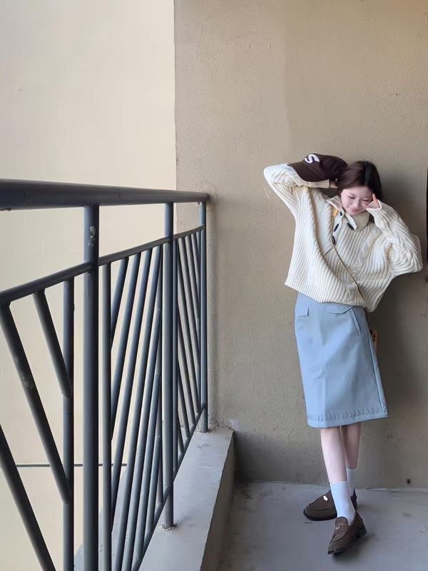 韩系慵懒风软糯麻花毛衣女秋新款高级感显瘦百搭针织衫高领上衣潮|undefined