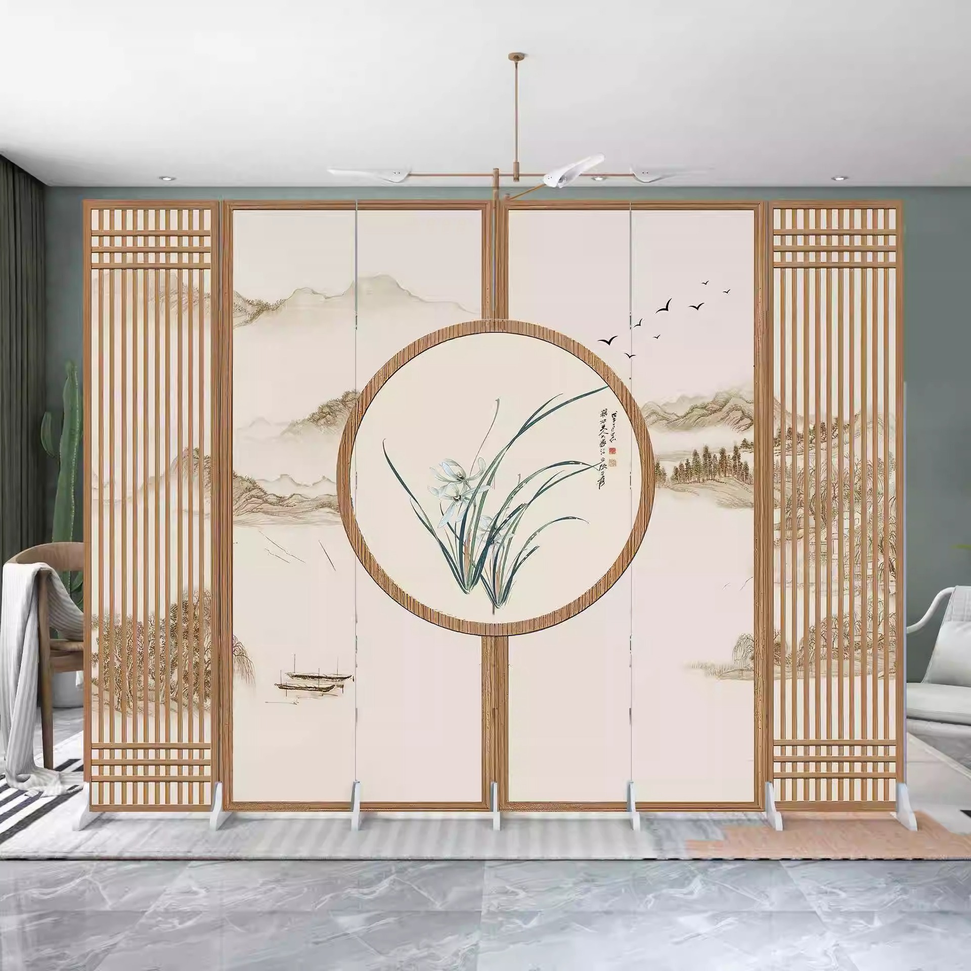 Antique Screen Partition Living Room Bedroom Office Sheltered Teahouse Beauty Salon Restaurant Private Room Removable Folding