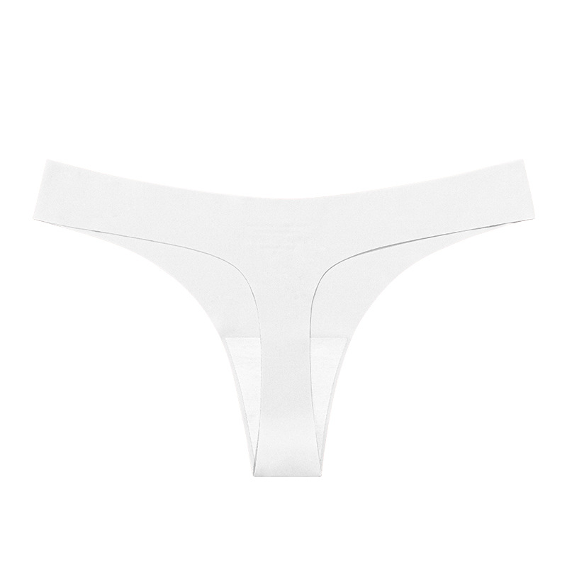 [Tanga sin costuras] ropa interior en forma de T de seda de hielo de color sólido para mujer sexy transfronteriza deportes calzoncillos de cintura baja invisibles