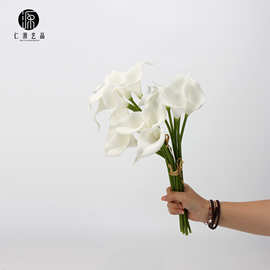 工厂直销 迷你小海芋把束PU手感马蹄莲 家居插花配材装饰婚庆花束