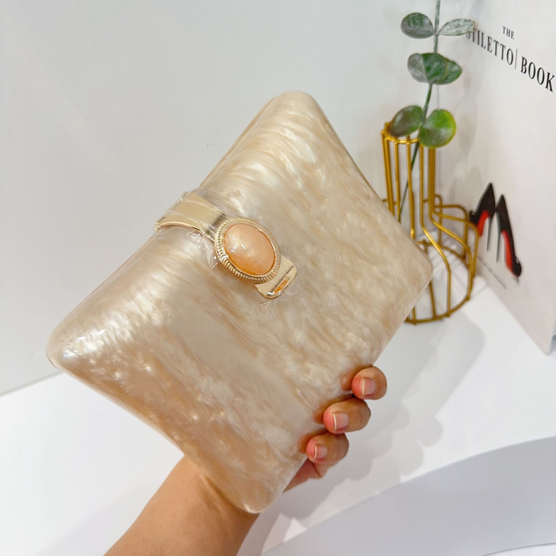 Nuevo comercio exterior transfronterizo bolsa de cena acrílico bolsa de cena de hombro de cadena de fiesta de boda