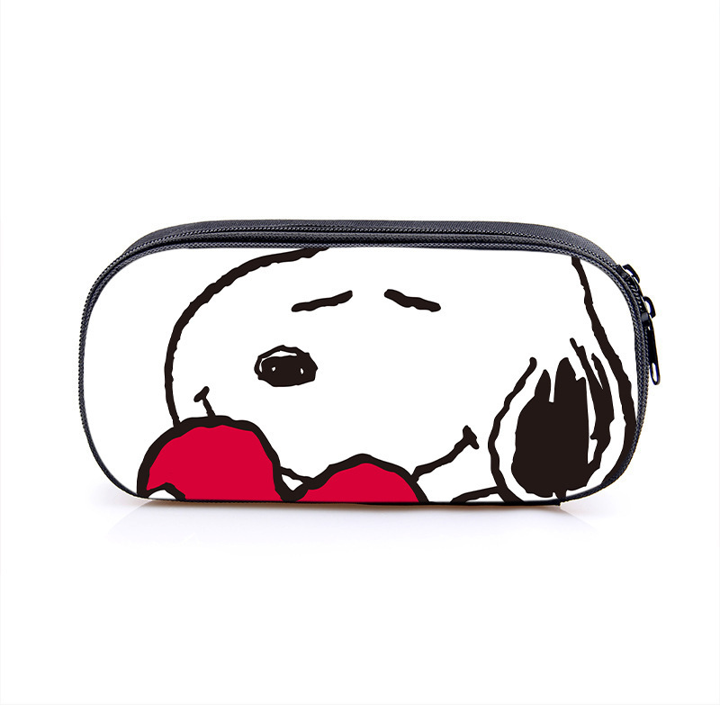 Nuevo Snoopy transfronterizo bolsas de lápiz de gran capacidad creativas caja de papelería de dibujos animados de alto valor de la cara caja de lápiz para estudiantes de primaria