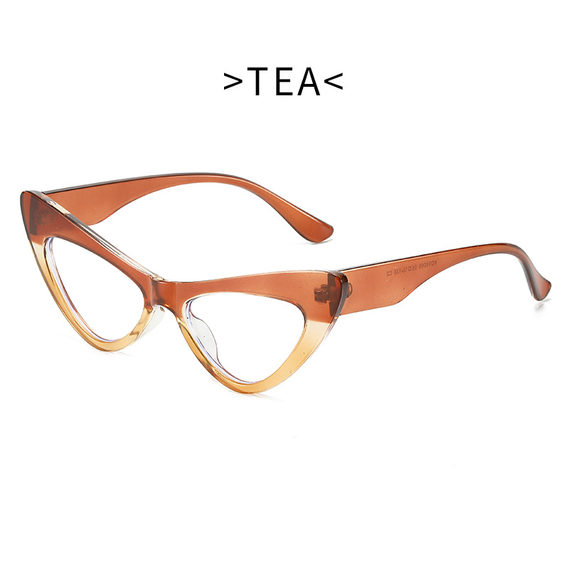 2022 nuevo ojo de gato gafas lisas de moda europea y americana Anti-azul gafas de luz personalizada gafas de diseño original 066