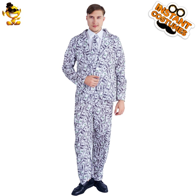 Billete de Banco impreso traje de Halloween ropa de fiesta etapa traje de rendimiento ropa de cosplay traje de fiesta