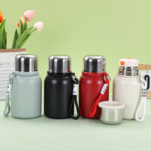 新款高颜值圆墩墩保温杯带提绳便携随手杯316不锈钢户外运动水杯