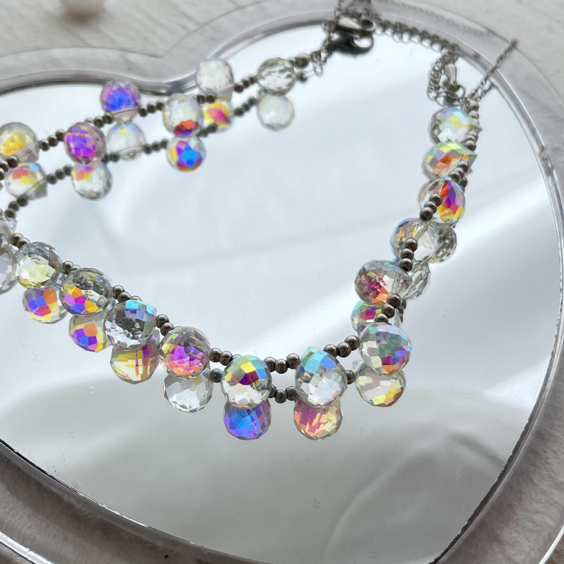 Color Crystal String Beads Fashion Necklace display picture 4