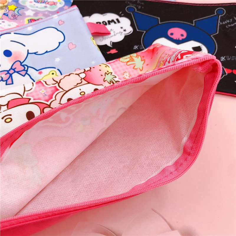 강아지 고양이 토끼 캐릭터 A5 단층 지퍼 파일 파우치 학생용 노트 문구 수