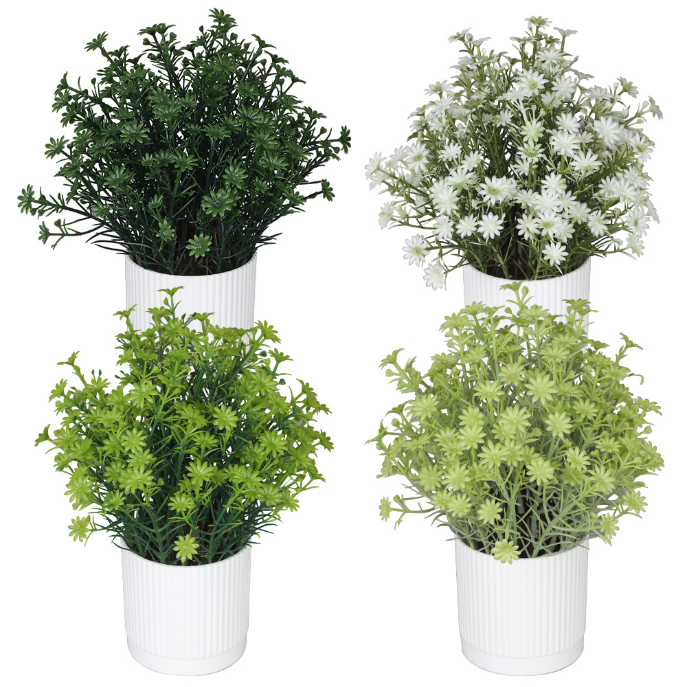 Al contado, el nuevo modelo de Amazon simula decoraciones para el hogar en macetas, plantas verdes, adornos de crisantemo, hierba de plástico y minibonsái