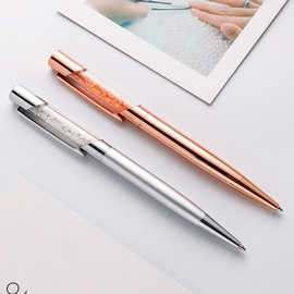 金属水晶笔彩色斜边钻石圆珠笔广告礼品水钻笔创意个性金属笔现货