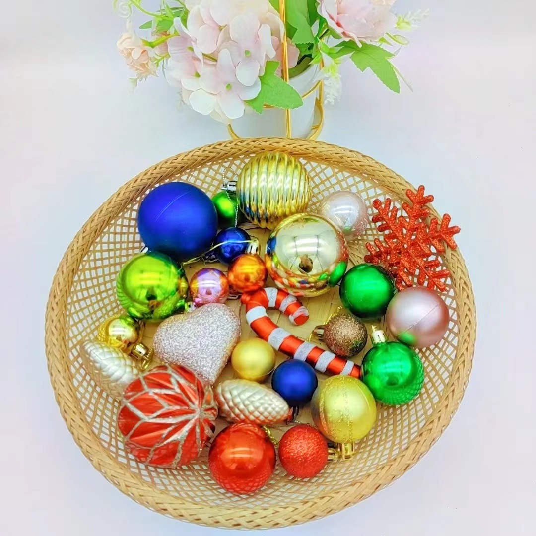 20 bolas decorativas navideñas, adornos para árboles de Navidad, bolas de formas variadas, paquete mixto para decoración del hogar y adornos colgantes.