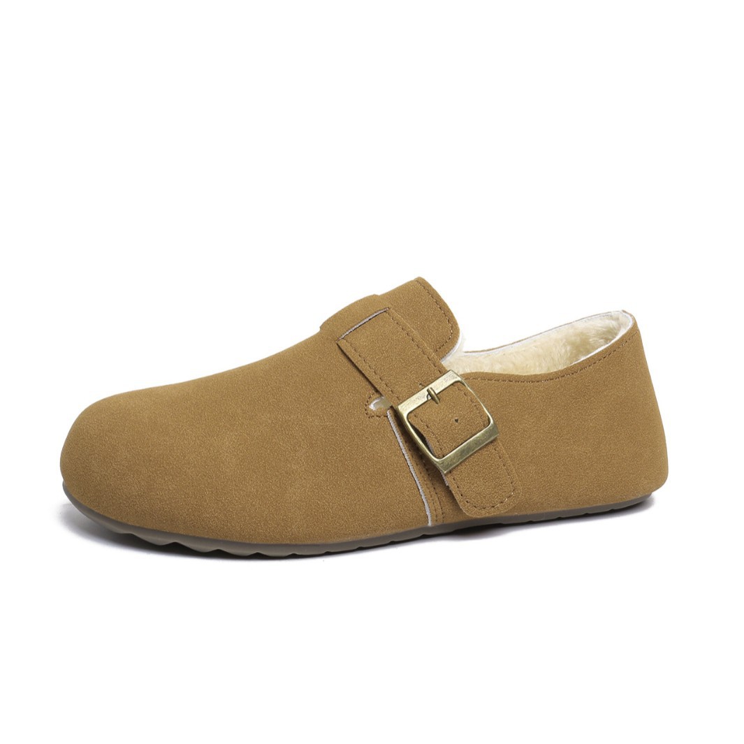 2026 invierno nuevo tipo de damas con una base plana y terciopelo calentador Bocken zapatos para mujeres image 6