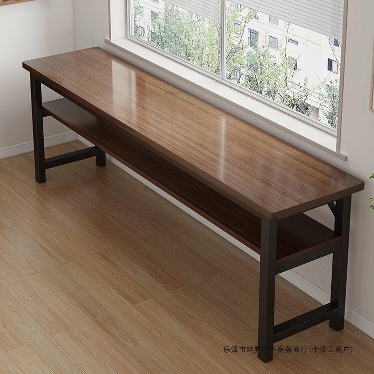 Double Long Desk Student Home Bedroom Learning Writing Rental House Rectangular Computer Table Narrow Wall Table