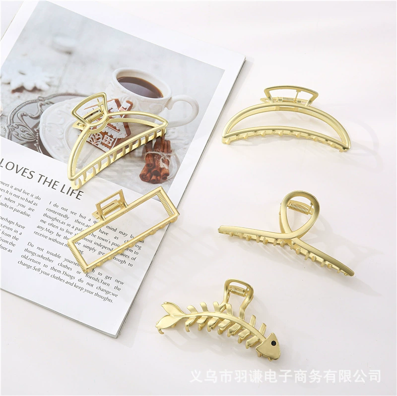 Металлический Зажим Большой Задний Зажим Для Волос Захватить Корейский Стиль Жемчуг Зажим Для Волос Интернет Знаменитости Акула Зажим Для Волос Коготь