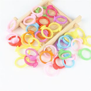 ���]50/100����ͯ��ɫ���Ͻ�ָ��diy�ֹ��Ʒ�����ɫ������ָȦ
