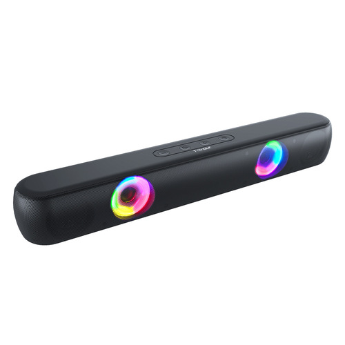T-WOLF long RGB light-emitting Bluetooth speaker B320 game home stereo 3d high quality typeC speaker