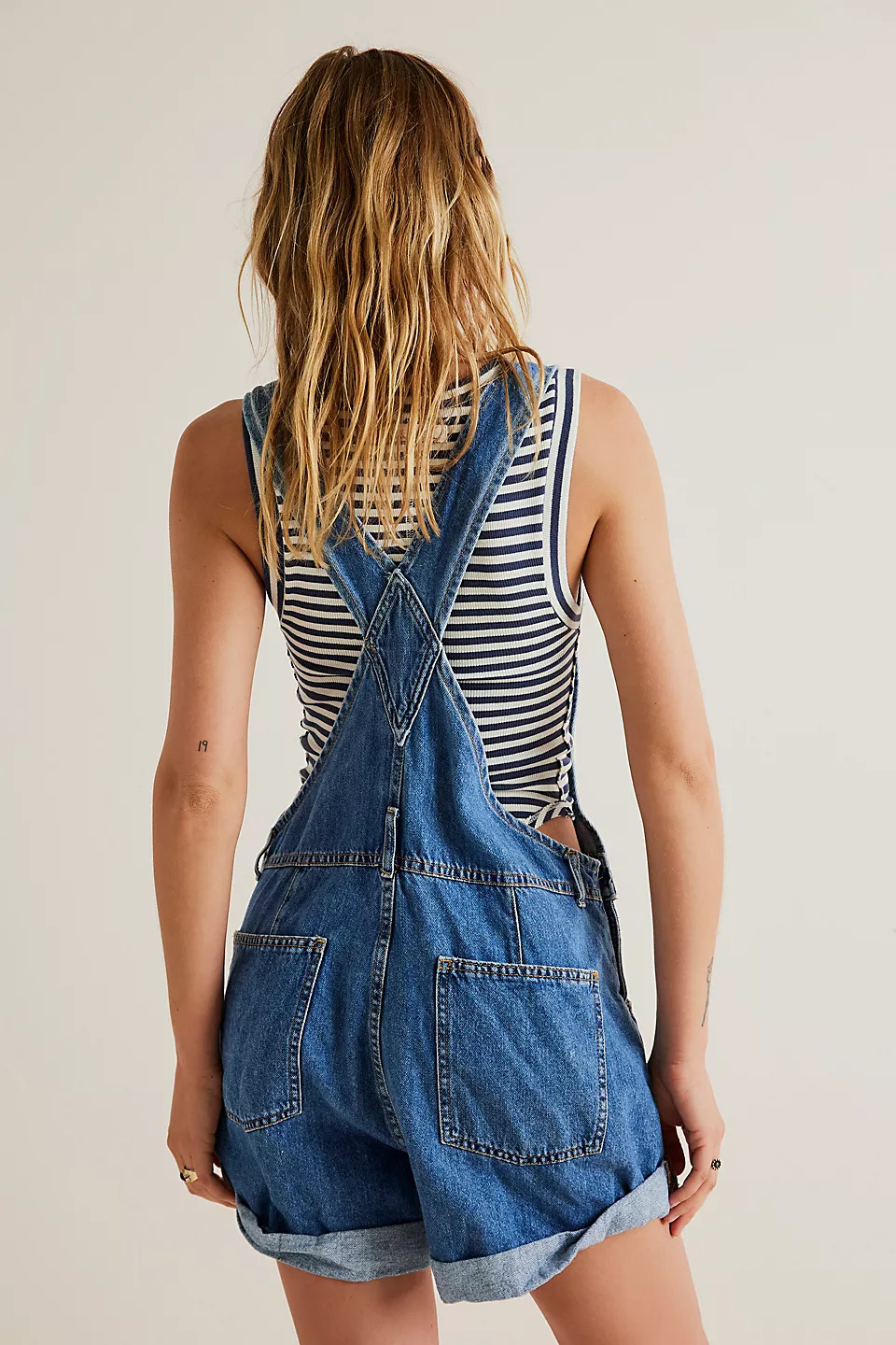 Women's Solid Colour Loose Fit Denim Overalls Casual Cotton Jeans_voghion.com