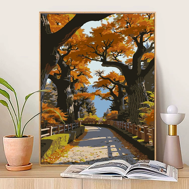 Новая кросс-бордерная цифровая масляная живопись, diy hand-painted раскраска пейзаж, простая нулевая заливка декоративная живопись оптом